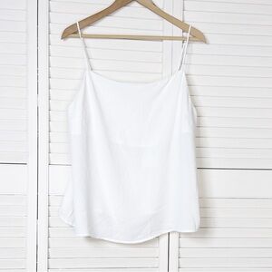 Pleione white button-back cami tank top